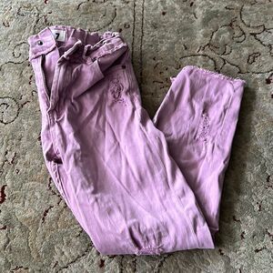 Cotton-On pink distressed pants